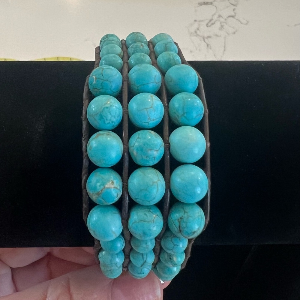 Stella and Dot turquoise wrap bracelet.